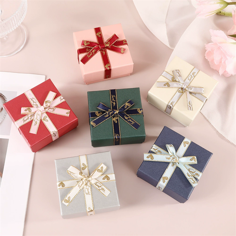 Moyi Premium Gold Foil Bow Jewelry Box Lift-off Design For Gifting And Storage
