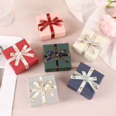 Moyi Premium Gold Foil Bow Jewelry Box Lift-off Design For Gifting And Storage