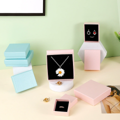 Moyi Packaging Minimalist Solid Color Jewelry Box Complete Square & Long Box Set