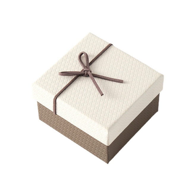 Moyi Packaging Two-Tone Color Block Jewelry Box Elegant Ribbon Tie Design