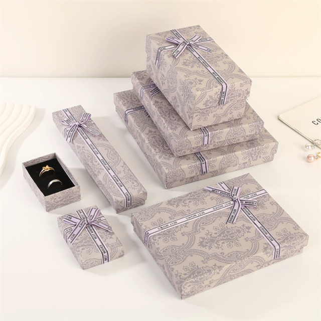 Luxury Textured Gift Jewelry Box Set Custom Size For Holidays Weddings Moyi Packaging