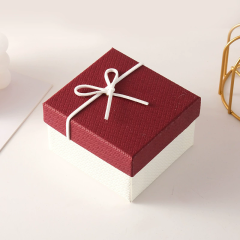 Moyi Packaging Two-Tone Color Block Jewelry Box Elegant Ribbon Tie Design