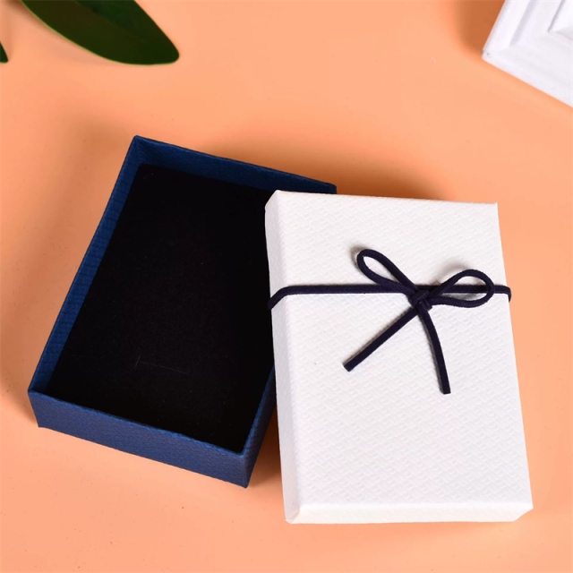 Premium Two-Tone Jewelry Box With Elegant Ribbons Custom Color Combinations By Moyi