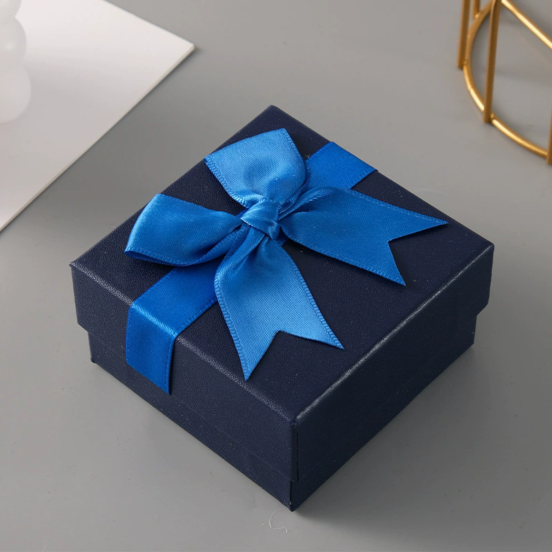 Moyi Packaging Vibrant Mini Square Jewelry Box With Contrast Bows Custom Color Options