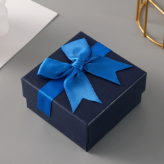 Moyi Packaging Vibrant Mini Square Jewelry Box With Contrast Bows Custom Color Options