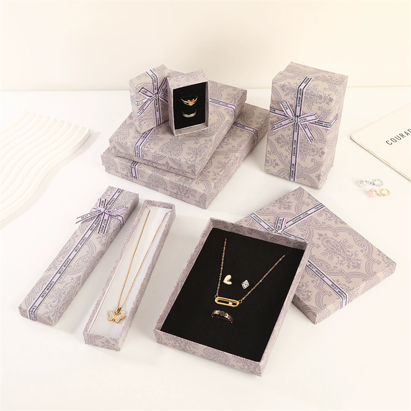 Luxury Textured Gift Jewelry Box Set Custom Size For Holidays Weddings Moyi Packaging