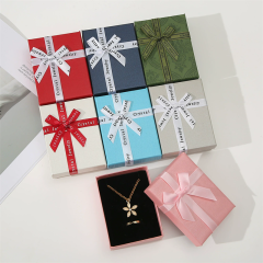 Moyi Packaging Multicolor Striped Jewelry Box With Custom Ribbon Bows
