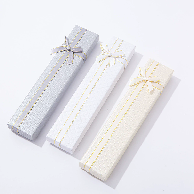 Moyi Packaging Long Slim Gift Box With Bow Custom Colors For Jewelry & Accessories