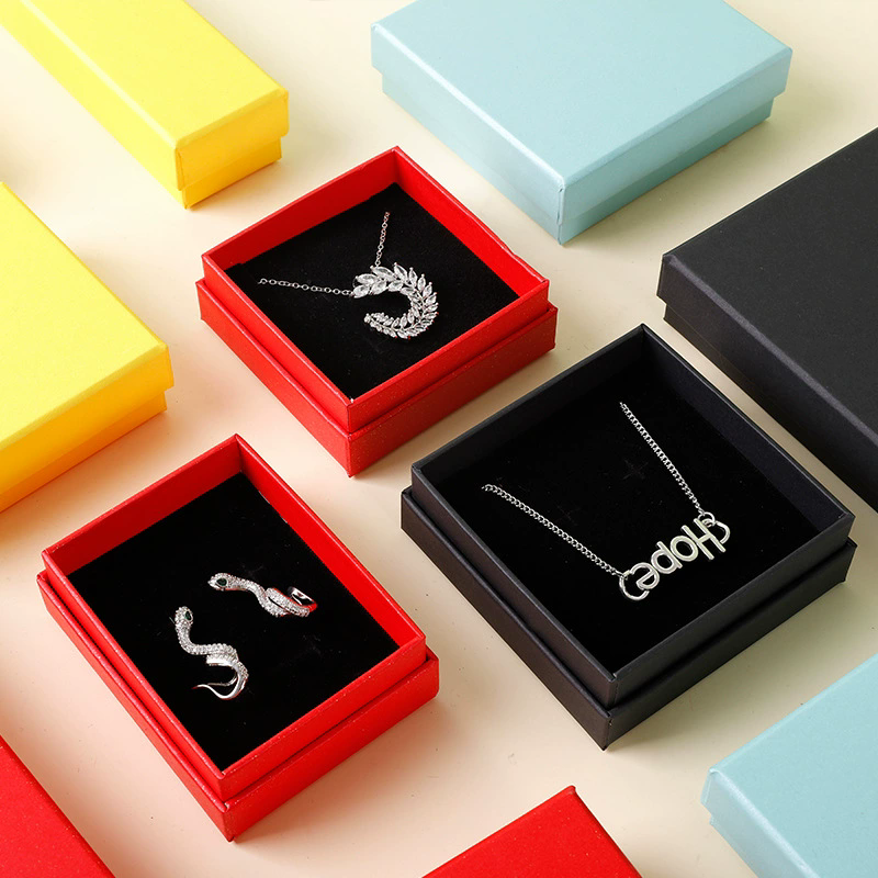 Moyi Packaging Minimalist Solid Color Jewelry Box Complete Square & Long Box Set