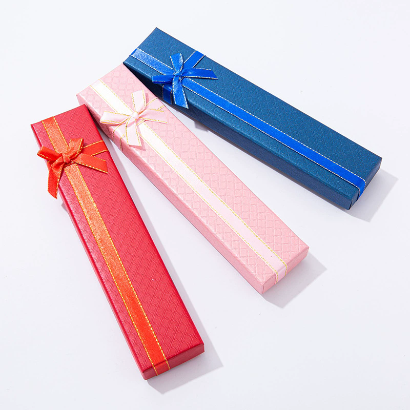 Moyi Packaging Long Slim Gift Box With Bow Custom Colors For Jewelry & Accessories
