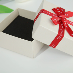 Premium White Gift Box With Bold Red Ribbon Bows Fine Jewelry Packaging By Moyi