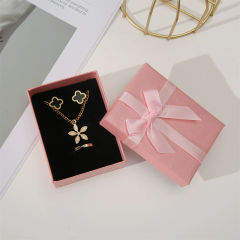 Moyi Packaging Multicolor Striped Jewelry Box With Custom Ribbon Bows
