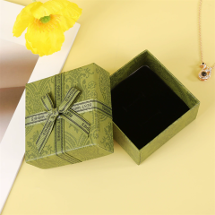 Custom Muti Size Lid & Base Elegant Vintage Olive Green Patterned Jewelry Box Set