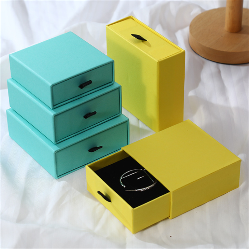 Moyi Packaging Drawer Style Multicolor Jewelry Box Complete Set With Long Box