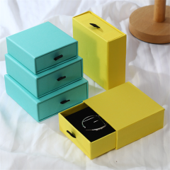 Moyi Packaging Drawer Style Multicolor Jewelry Box Complete Set With Long Box