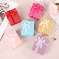Custom Ribbon Bow Jewelry Box Multi-Color Flip-Top Gift Packaging By Moyi