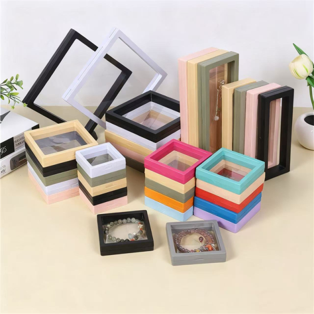 Wholesale 3D Floating Jewelry Box Transparent PE Film Display Packaging By Moyi