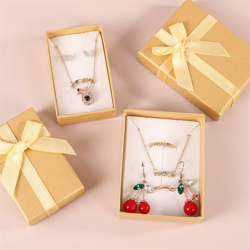 Custom Ribbon Bow Jewelry Box Multi-Color Flip-Top Gift Packaging By Moyi