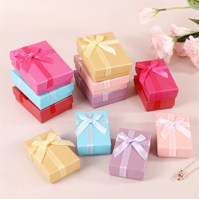Custom Ribbon Bow Jewelry Box Multi-Color Flip-Top Gift Packaging By Moyi