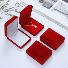 Moyi Packaging Custom Velvet Flip Top Jewelry Box For Rings & Necklaces