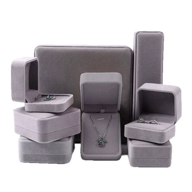 Moyi Packaging Multi-Color Velvet Jewelry Box Set Versatile Ring & Necklace Box
