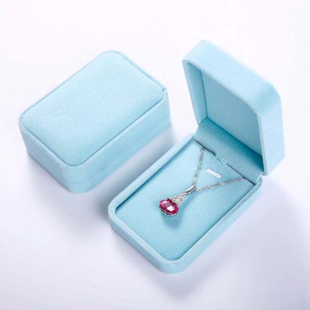 Moyi Velvet Long Necklace Box Elegant Pendant Jewelry Packaging