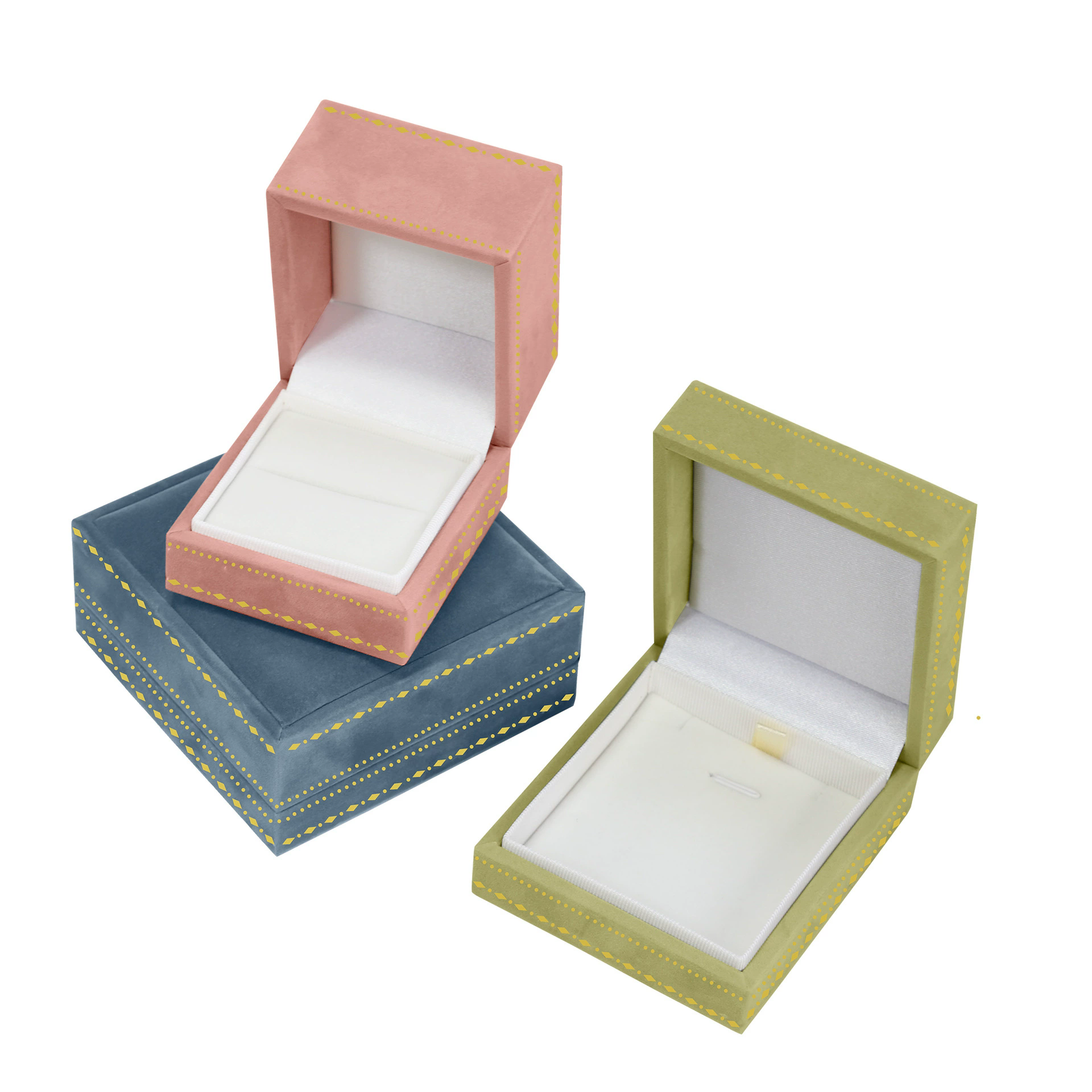 Moyi Luxury Velvet Jewelry Box Set Elegant Presentation Case For Necklace & Bracelets