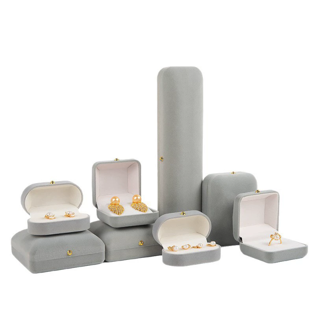 Moyi Luxury Velvet Jewelry Box Set Premium Ring Pendant & Bracelet Display Packaging