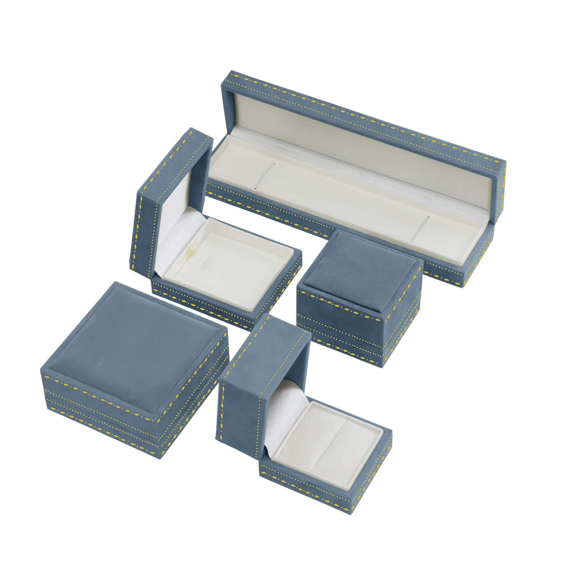 Moyi Luxury Velvet Jewelry Box Set Elegant Presentation Case For Necklace & Bracelets