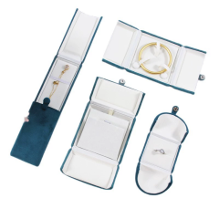 Moyi Velvet Jewelry Travel Organizer Set Portable Jewelry Storage Case For Rings & Nelacklaces