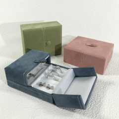 Moyi Double Open Jewelry Box Premium Velvet Storage Organizer For Ring Earring & Necklace
