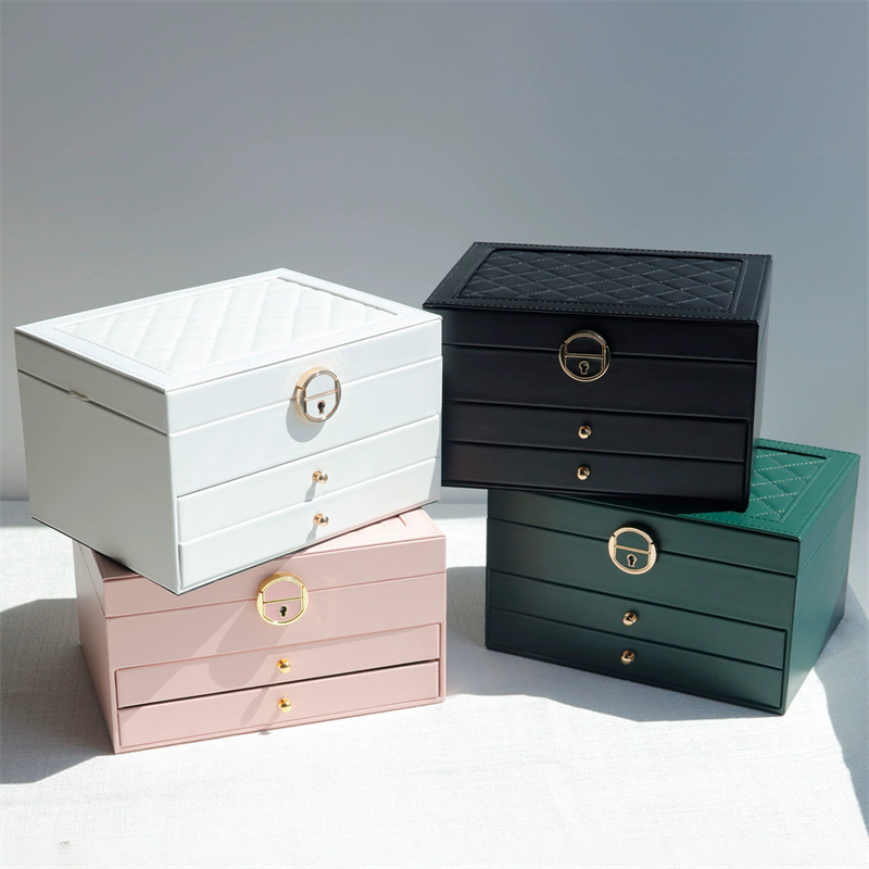 Moyi Multi-Layer Jewelry Box With Drawers Large Capacity Travel Organizer With Lock For Ring & Necklace