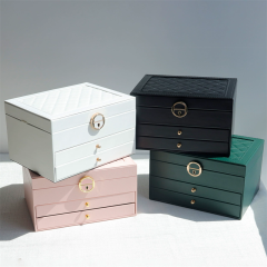 Moyi Multi-Layer Jewelry Box With Drawers Large Capacity Travel Organizer With Lock For Ring & Necklace