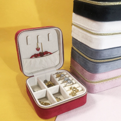 Moyi Premium Travel Jewelry Box Portable Zippered Organizer For Ring Earring & Necklace