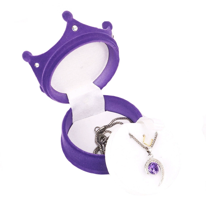 Moyi Velvet Crown Ring Box Luxury Engagement Ring Case For Proposal Jewelry Gift