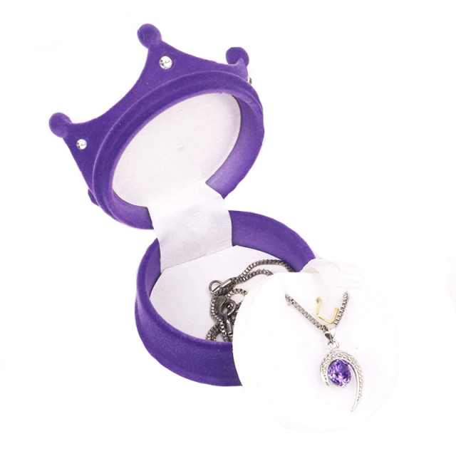Moyi Velvet Crown Ring Box Luxury Engagement Ring Case For Proposal Jewelry Gift