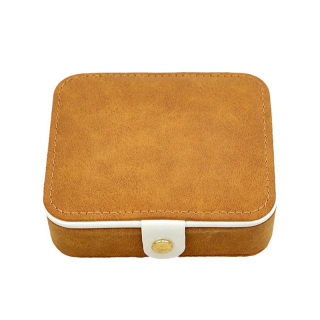 Moyi Portable Travel Jewelry Box With Mirror Mini PU Leather Jewelry Storage