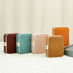 Moyi Portable Travel Jewelry Box With Mirror Mini PU Leather Jewelry Storage