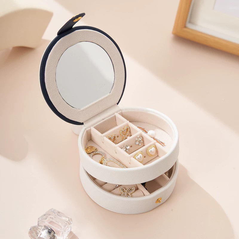 Moyi Multi-Layer Travel Jewelry Box With Compartment Large Capacity Organizer For Ring & Necklace
