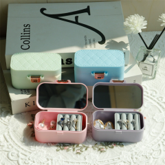 Mini Travel Jewelry Box With Mirror Portable Small Ring Organizer Case By Moyi