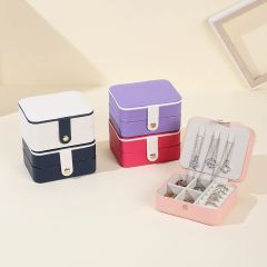Moyi Elegant Travel PU Leather Jewelry Box Portable Jewelry Case For Ring & Necklace