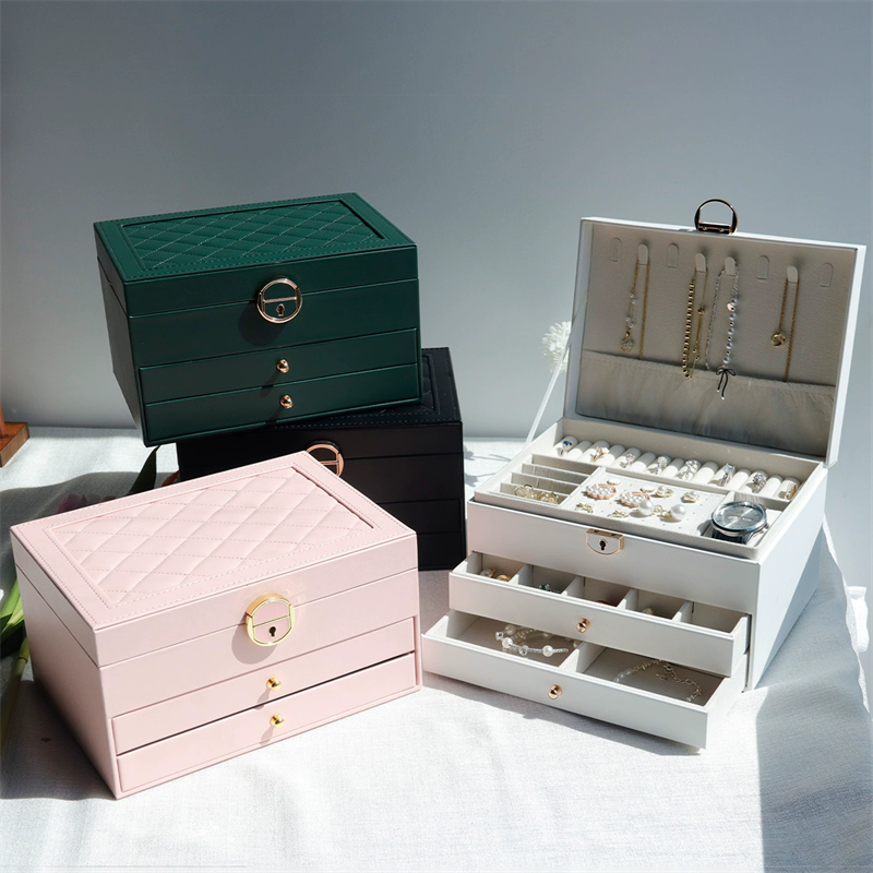 Moyi Multi-Layer Jewelry Box With Drawers Large Capacity Travel Organizer With Lock For Ring & Necklace
