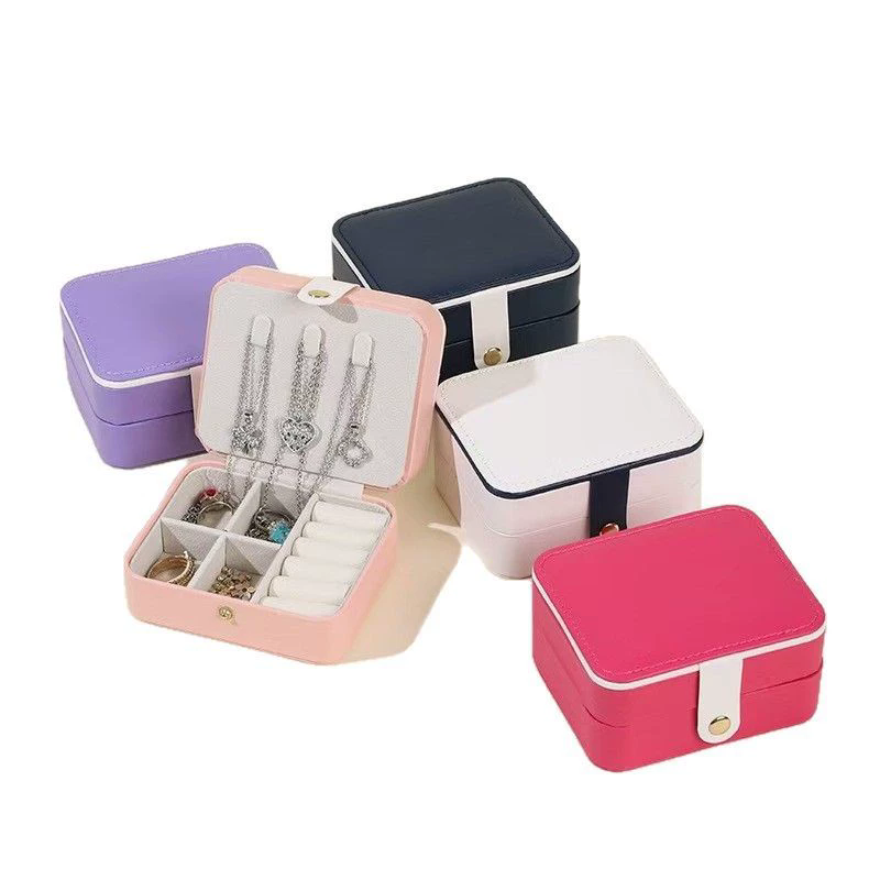 Moyi Elegant Travel PU Leather Jewelry Box Portable Jewelry Case For Ring & Necklace