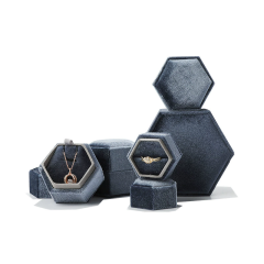 Moyi Luxury Hexagonal Jewelry Box Premium Velvet Gift Packaging For Ring & Earring