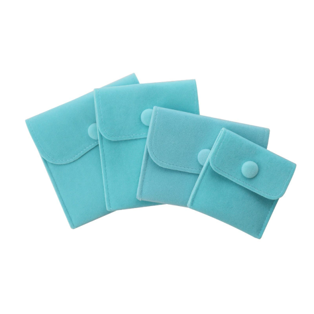 Moyi Premium Snap Button Velvet Jewelry Pouch Foldable Storage Bag For All Jewelry