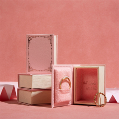 Moyi Luxury Double Door Engagement Ring Box Paper Proposal Jewelry Gift Box