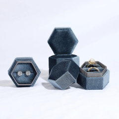 Moyi Luxury Hexagonal Jewelry Box Premium Velvet Gift Packaging For Ring & Earring