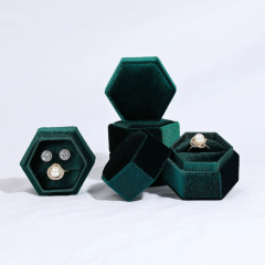 Moyi Luxury Hexagonal Jewelry Box Premium Velvet Gift Packaging For Ring & Earring