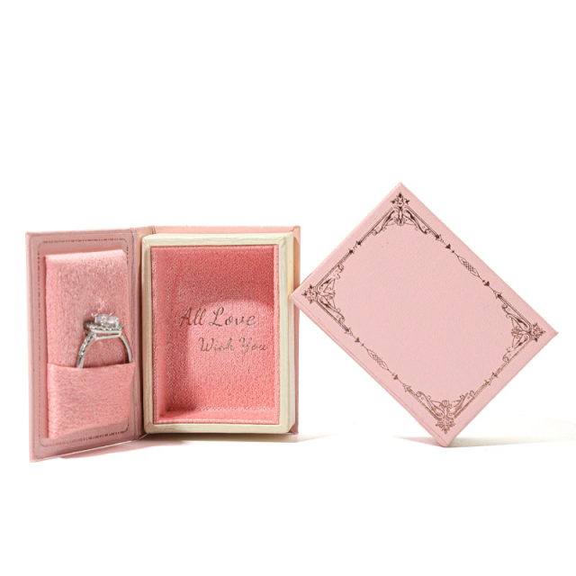 Moyi Luxury Double Door Engagement Ring Box Paper Proposal Jewelry Gift Box