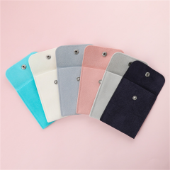 Moyi Premium Snap Button Velvet Jewelry Pouch Foldable Storage Bag For All Jewelry
